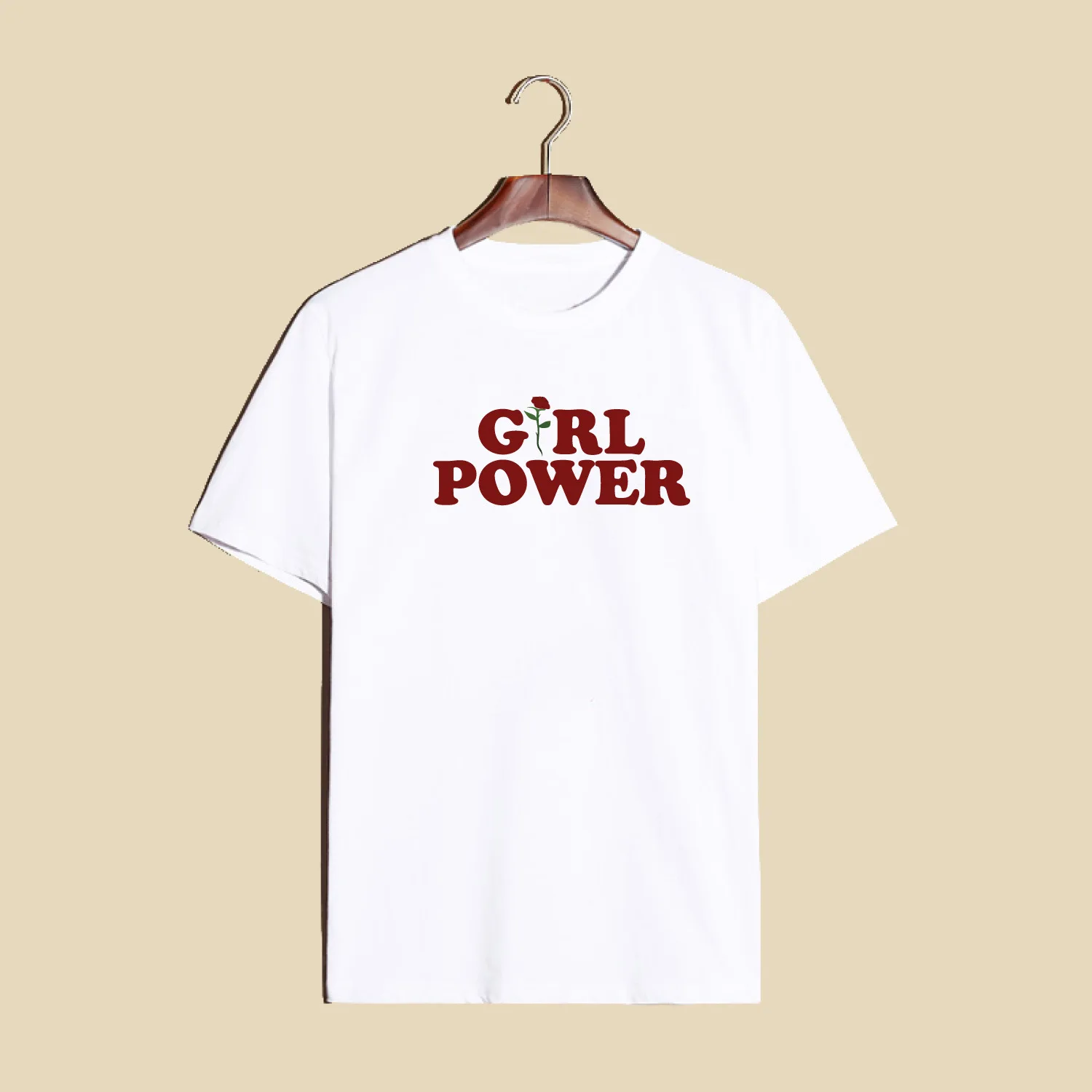 Летняя женская футболка с надписью Power Rose белая желтая серая черная Хлопковая