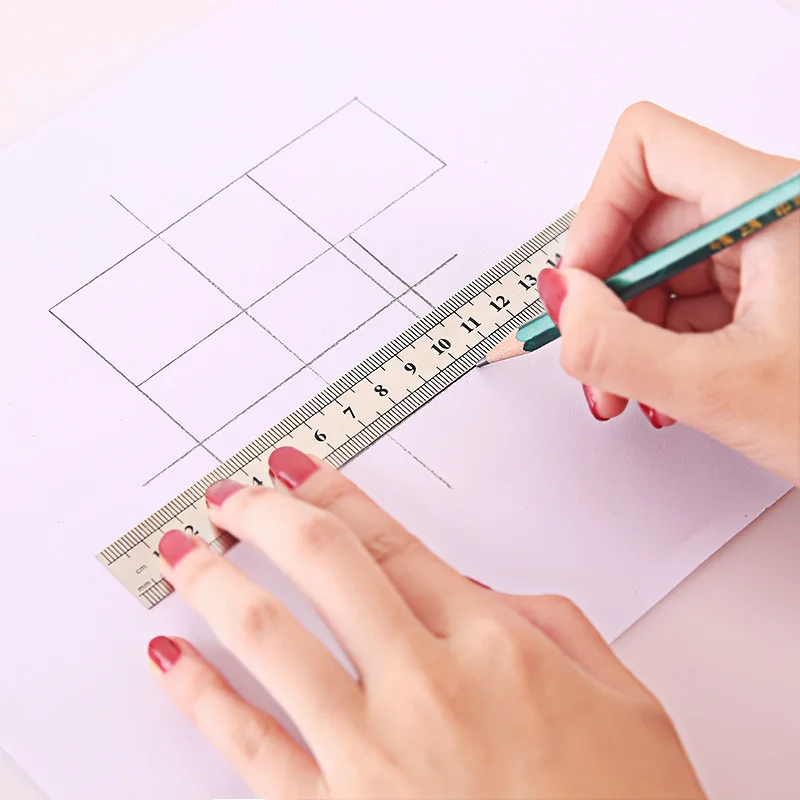

30cm 1PC stainless steel Straight ruler Fine inch centimeter scale Office student drawing Line tool High precision measurement