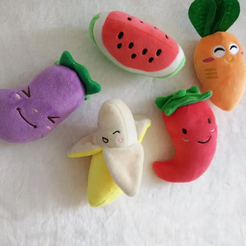 

Dog Puppy Chew Toy Squeaky Short Plush Sound Cute Vegetable Carrot Design Toys Safety Non-toxic Durable to Squeeze for Pets Toys
