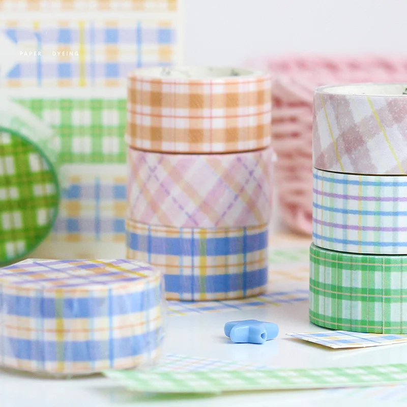 

24 pcs/Lot Check pattern color washi tape 20mm plaid grid stripe decorative adhesive masking tapes stickers scrapbooking A6709