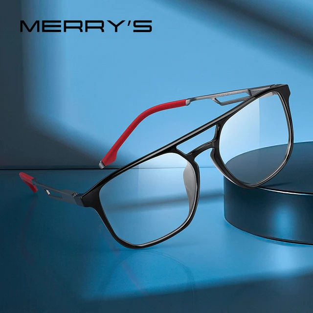 MERRYS DESIGN-gafas deportivas para hombre, montura de aluminio con patas  de silicona, gafas graduadas para miopía, S2101 - AliExpress