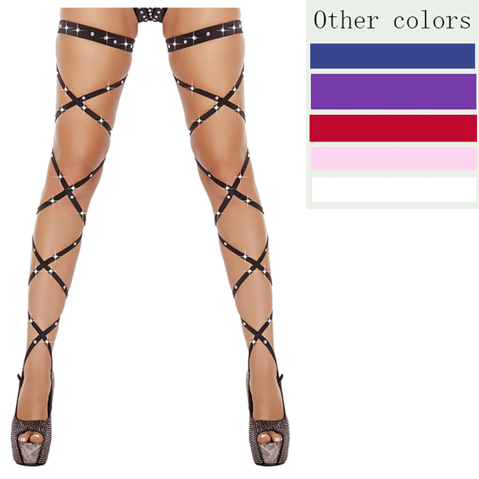 Thigh high diamond exotic stockings for women accessories for women stockings for dancers