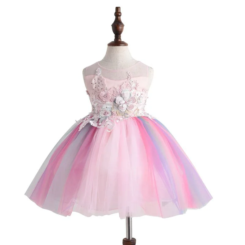 

2019 New Style Girls Dress Europe And America Fashion Childrenswear Formal Dress Tutu Cross Border for Manufacturers Direct Sell