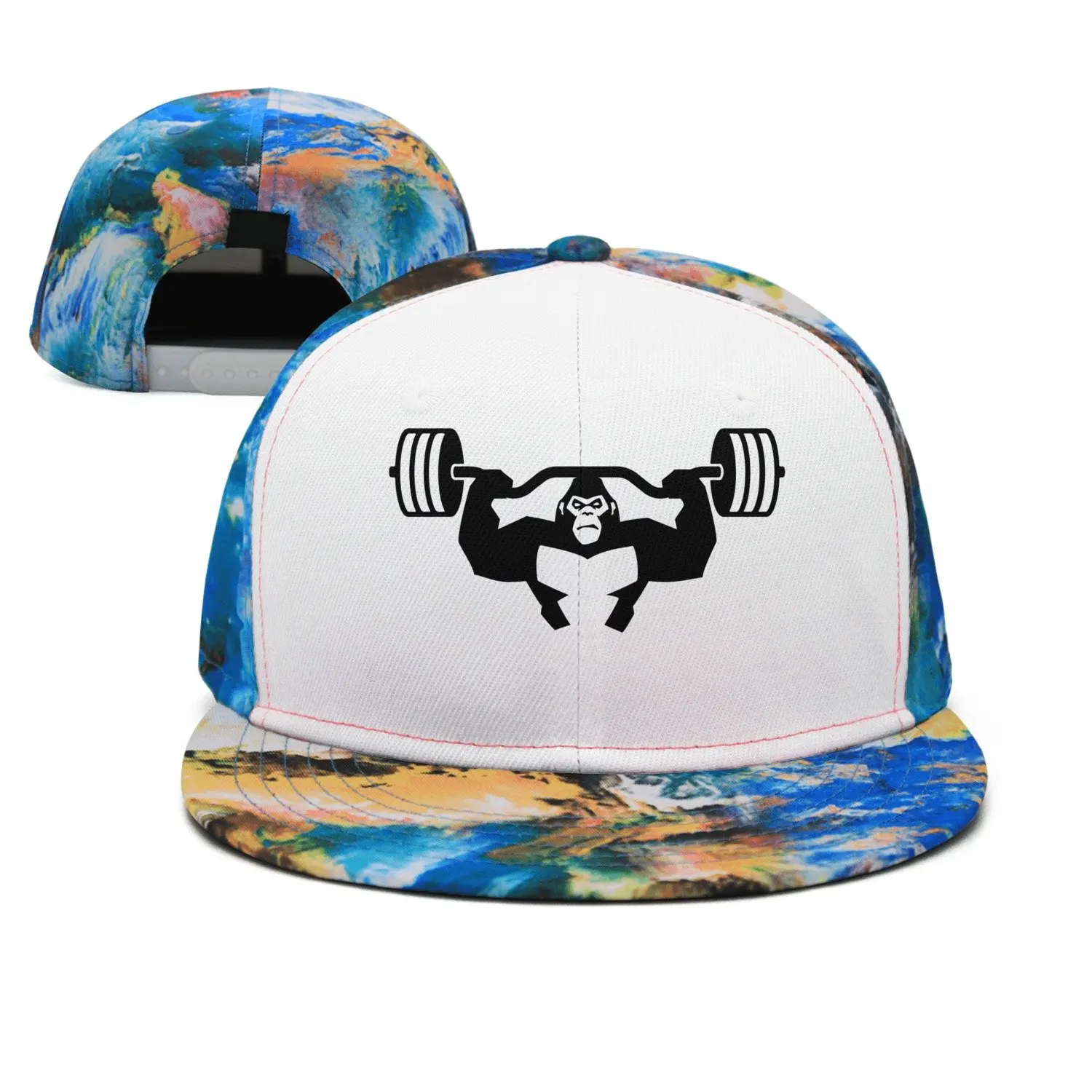 

SJSNBZ Gorilla Lifting Printing Unisex Adult Womens Polychrome Baseball Hats
