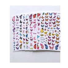 

10PCS New Year New Year Color Butterfly Nail Sticker 3D Art Adhesive Decal Transfer Nail Art Decoration Sticker