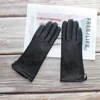 Bickmods New 100% Genuine Leather Women's Gloves Velvet Lining Thin Section Driving Black Deer Skin Gloves Keep Warm In Winter ► Photo 3/6