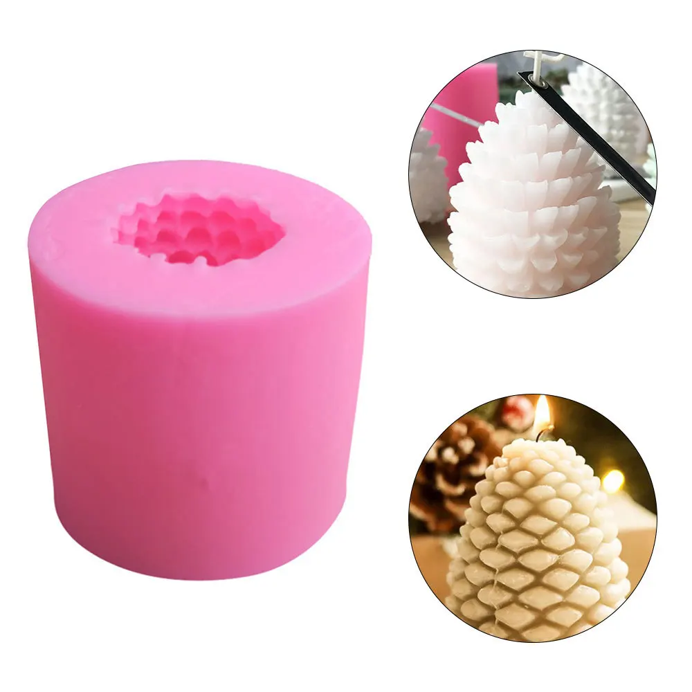 

Silicone Candle Mold 3D Christmas Pine Cone Shaped DIY Handmade Aromatherapy Candles Soap Silicone Mold for Candle Making Tool