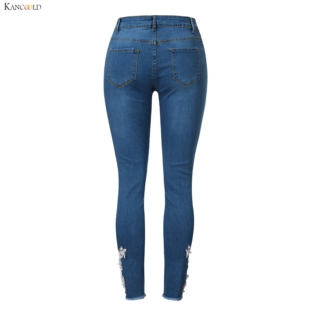 KANCOOLD брюки женские с высокой талией стрейч печати джинсы брюки Леггинсы облегающие фитнес брюки модные новые джинсы женские 2019Oct7