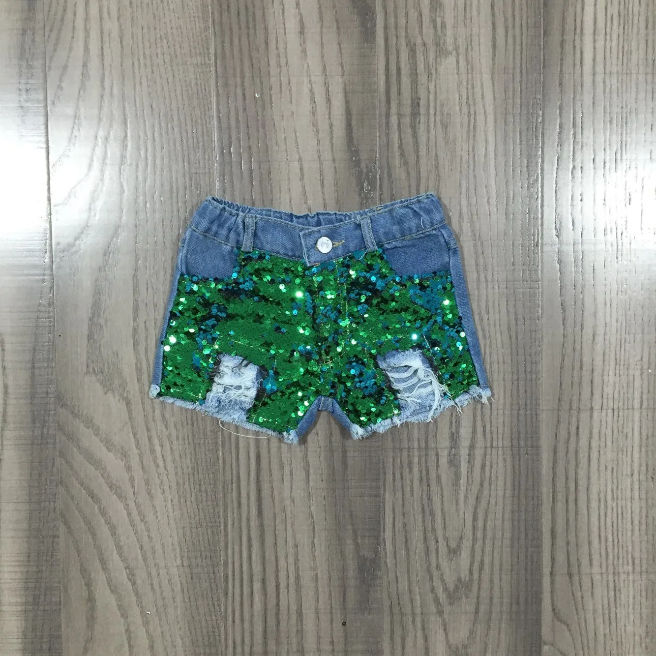 Summer Gilrs Sequins Denim Shorts Hot 