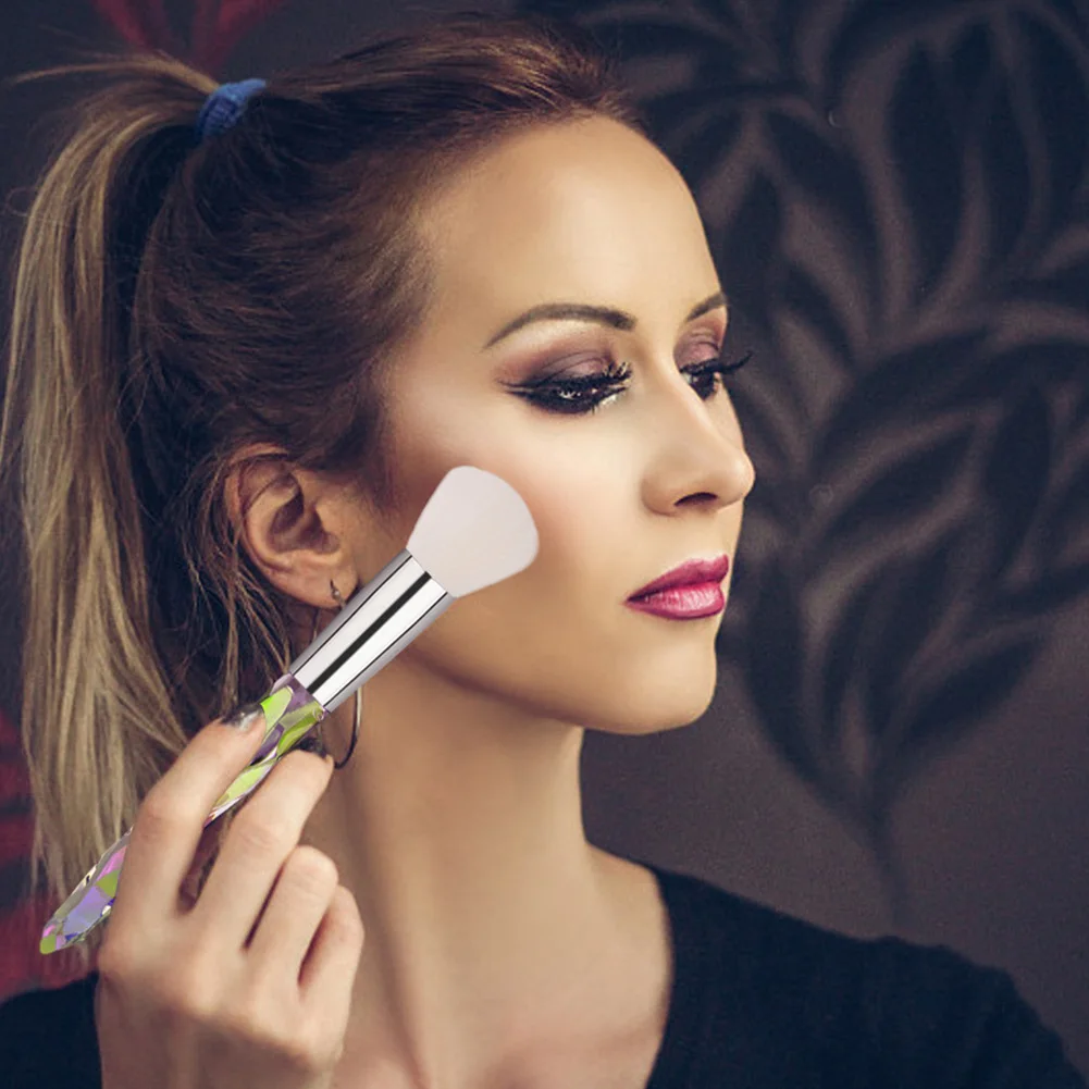 

10pcs Cosmetic Eye Shadow Makeup Brush Set Easy Clean Portable Practical Crystal Handle Synthetic Fiber Multifunctional Reusable