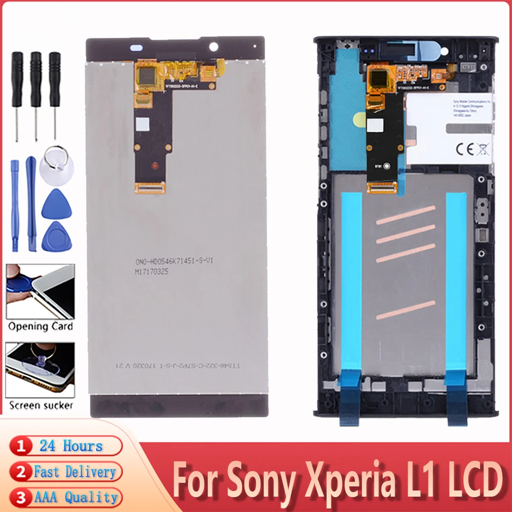 ЖК-экран 5 дюйма для SONY Xperia L1 G3312 G3311 G3313 дисплей сенсорный экран с рамкой