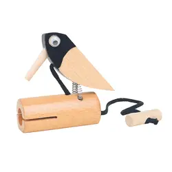 Wooden Sharp-billed Woodpecker Ringtone Drawstring Toy Bird Caller New Children Preschool Toys No Burrs Sensory Early Learning