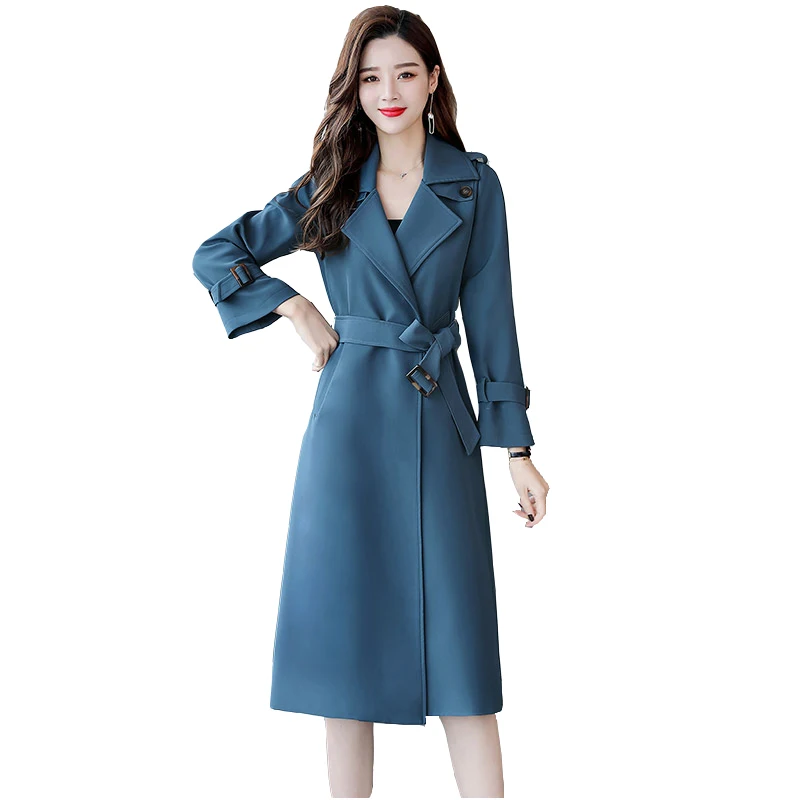 

Brand Windbreaker Female Medium long 2020 Autumn New Popular Women's Spring Temperament Waitmore Coat Jacket Women's Tide