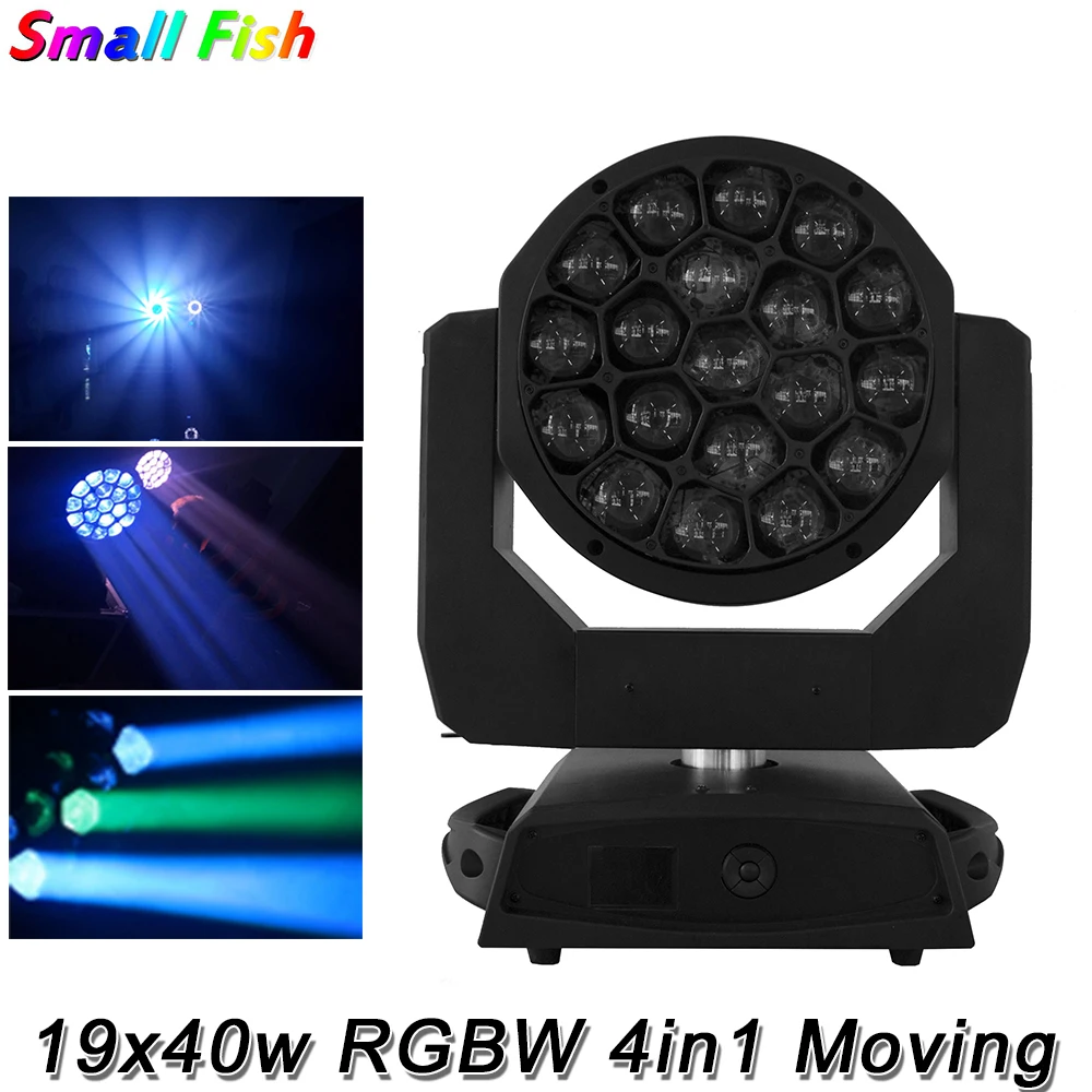 19X40W Lamp Bee Eye Moving Head Light Beam Wash Zoom Stage Light Professional Lighting Moving Head Dj Disco Stage Effect Lights