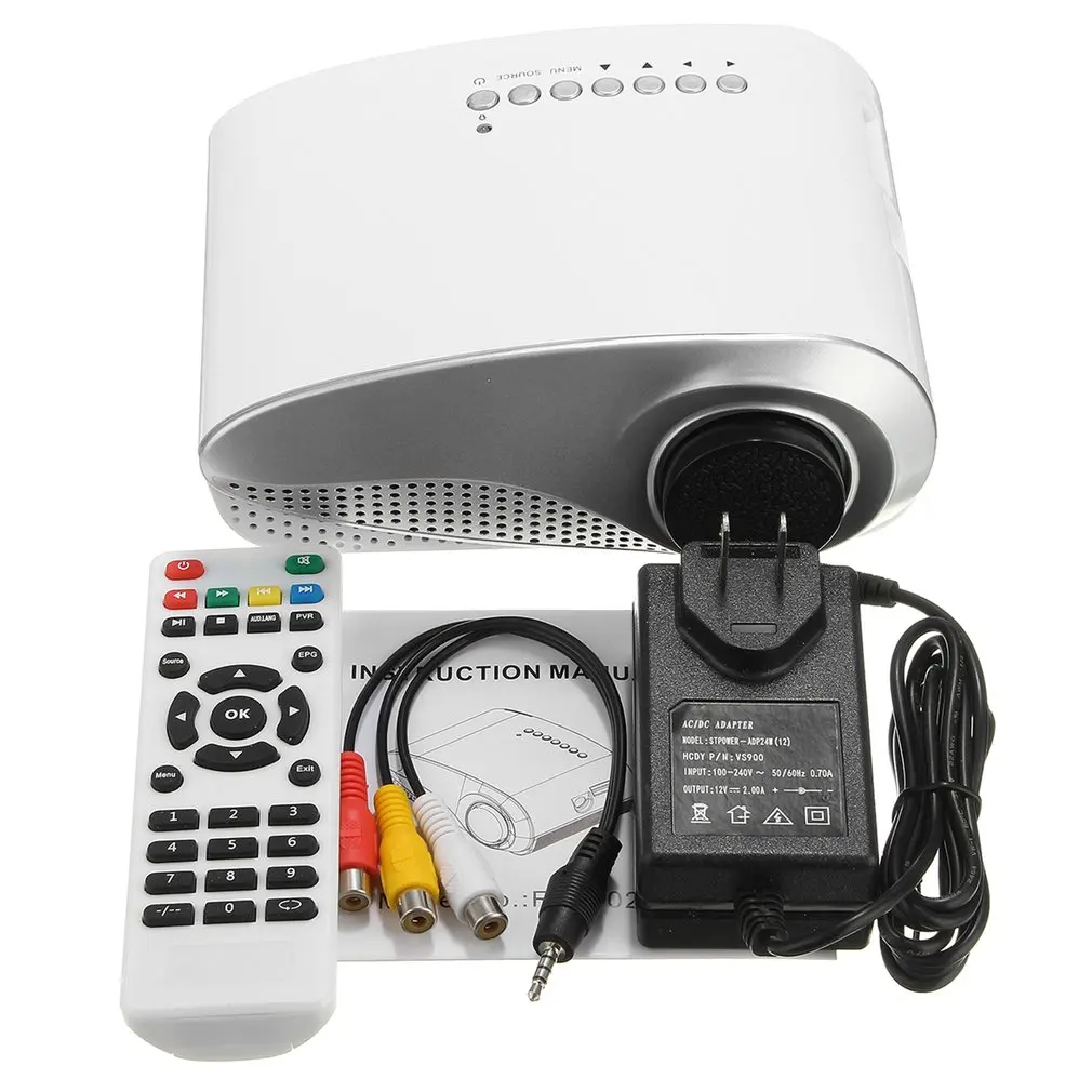 US plug ICOCO 3D Full HD 1080P Мини Портативный проектор светодиодный мультимедийный плеер USB VGA HDMI tv AV 18000K светодиодный проектор для домашнего кинотеатра - Color: US plug