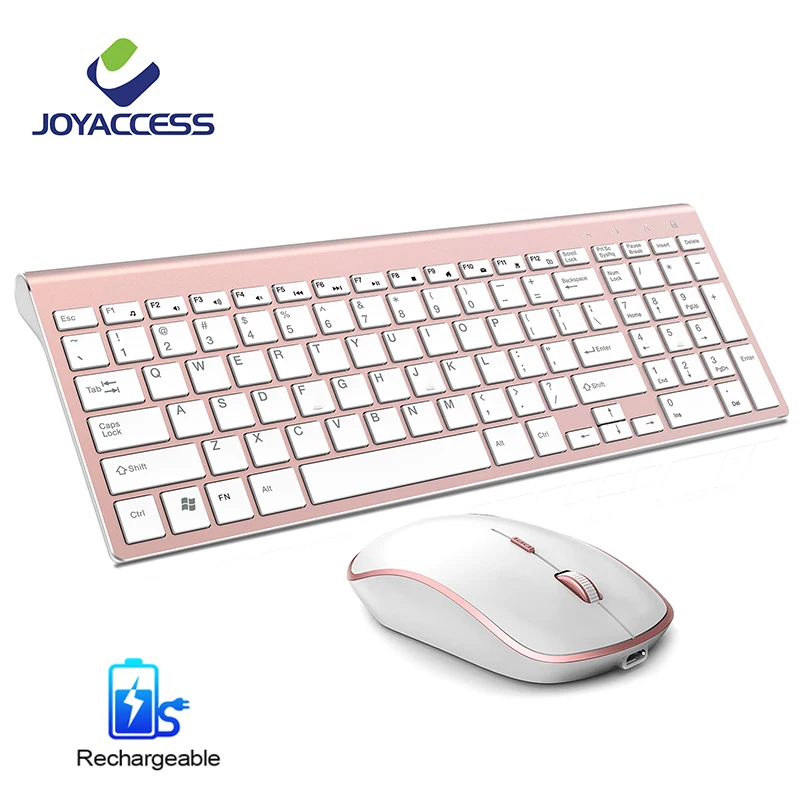 2,4G перезаряжаемая клавиатура, мышь, комбинированный набор, беспроводная клавиатура и мышь для ноутбука, ноутбука Mac, настольного ПК, телевизора, офисные принадлежности