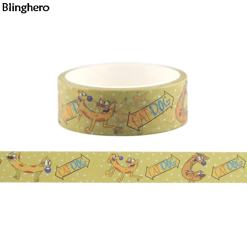 

20pcs/lot Blinghero Catdog Washi Tape 15mmX5m DIY Masking Tape Cool Cartoon Decal Adhesive Tapes Stationery Tapes BH0134