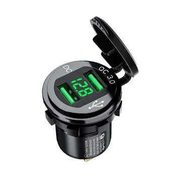 

Waterproof Dual QC3.0 USB Fast Charger Power Outlet LED Voltmeter for Car Marine