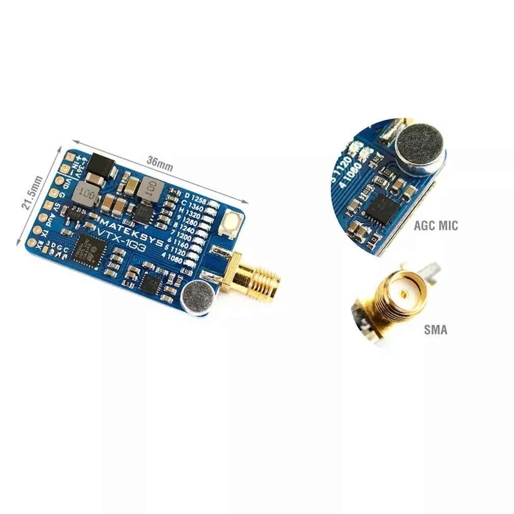 Matek System MATEKSYS VTX-1G3-9 1,2 ГГц 1,3 9CH международной сгиба листов INTL версия FPV видео передатчик для дрона с дистанционным управлением очки монитор