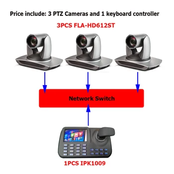 شراءعموم إمالة التكبير PTZ تحكم 5 بوصة شاشة الكريستال السائل و HD 1080P كاميرا فيديو 12x التكبير التركيز التلقائي لغرف المؤتمرات