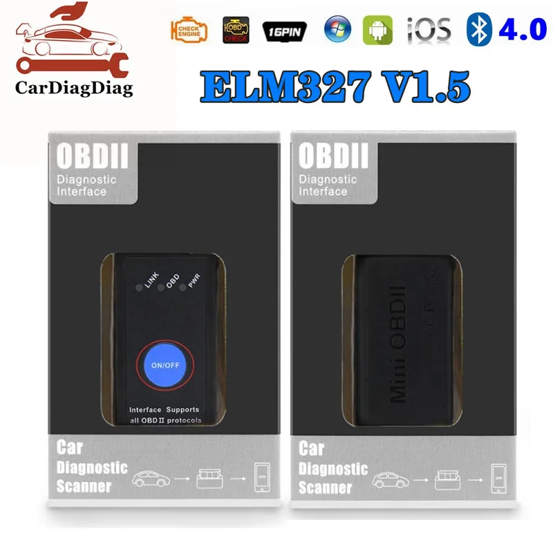 ELM327 V1.5 BT 4 0 работает на iOS Android система ELM 327 BT4.0 лучше чем BT2.0 Car OBDII считыватель кодов