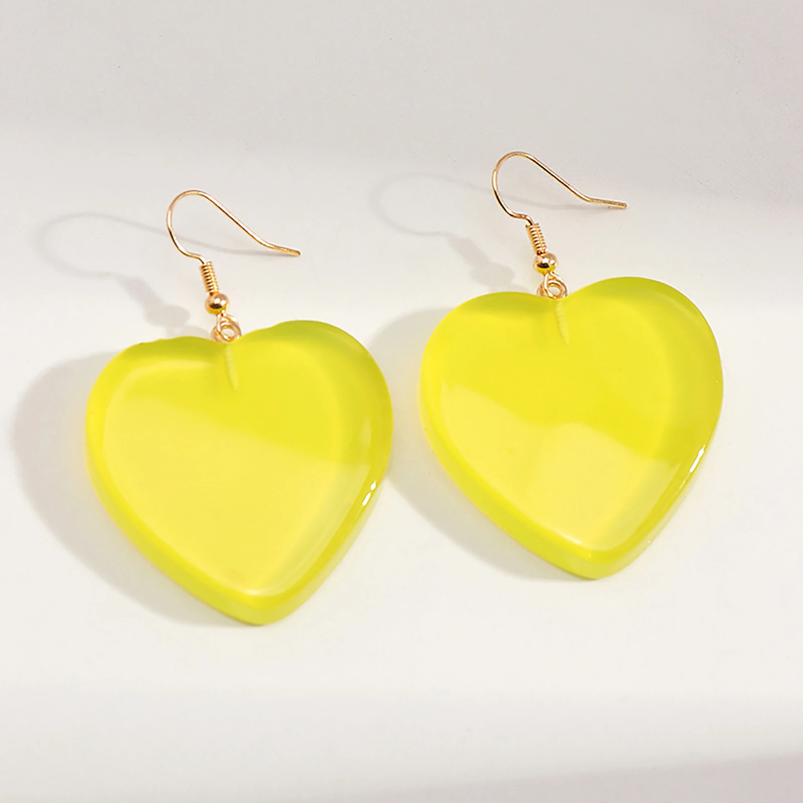 Boucles d'oreilles en Plastique Colorées, Cœur, Mode Coréenne, 1 Paire 💗