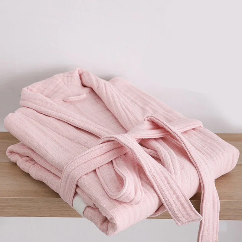 6 Ply Gauze Robe Cotton Unisex Robe Bath For Men And Women Soft highly absorbent Females Casual Home Bathrobe