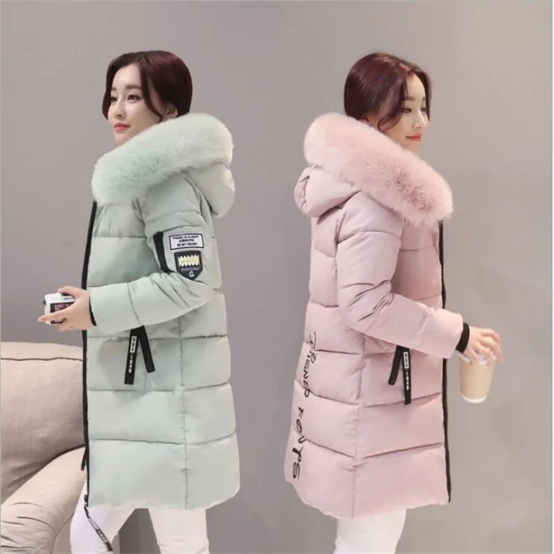 

Parka Coat Women Winter Coat Long Cotton Casual Cotton Hooded Coat Women Thick Warm Winter Coat Women Coat Coat 2019 New