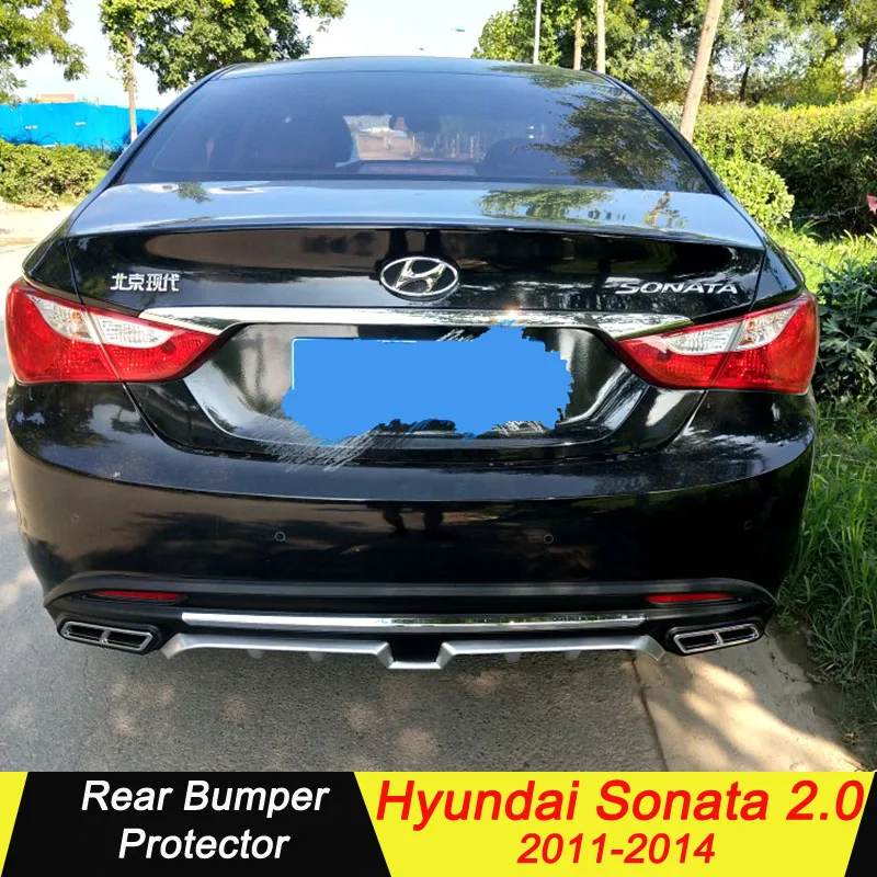 

For Hyundai Sonata Rear spoiler ABS Rear Bumper Diffuser Bumpers Protector For Sonata forte Body kit bumper rear lip 2011-2014