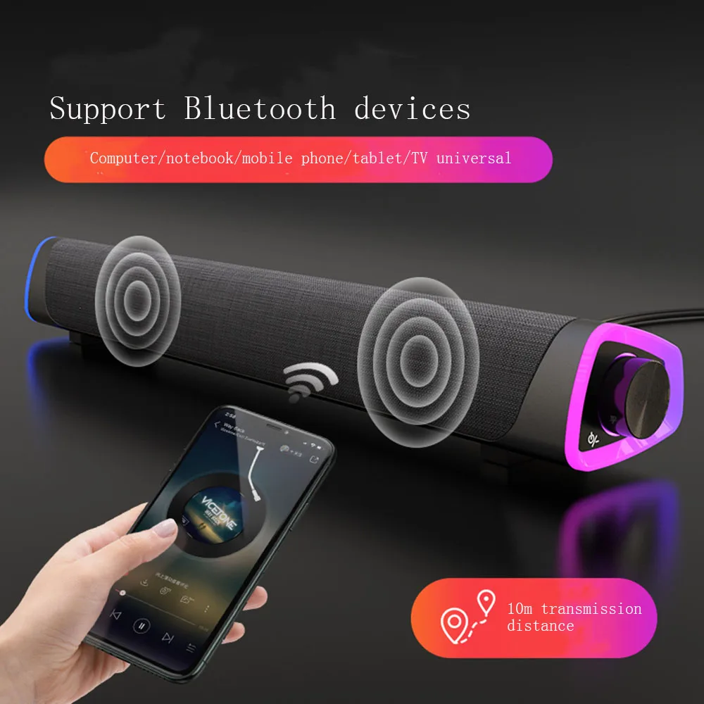 3D Computer Speakers Bluetooth 5.0 Wired Loudspeaker Surround Soundbar Speaker Stereo Subwoofer Sound bar for Laptop - Цена: 1 551,88 - 1 651,97 руб.