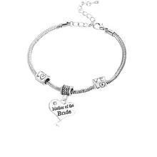 12 шт. подвеска в виде сердца для матери невесты прозрачные хрустальные Браслеты Браслет из цепочек ювелирные изделия для мам свадебные подарки браслет горячий