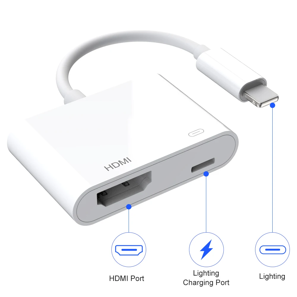 4K 1080P for iPhone to HDMI 8-Pin Port HD TV/ Projector Converter Adapter For Apple |