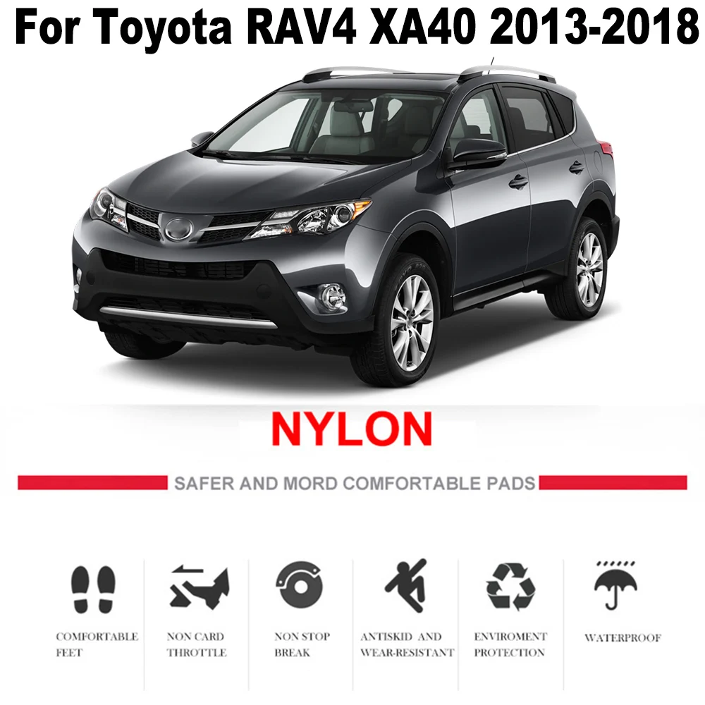 Автомобильный коврик, коврики для Toyota RAV4 XA40 2013-, нейлон, под заказ, подходит для черного коврового покрытия, передний задний