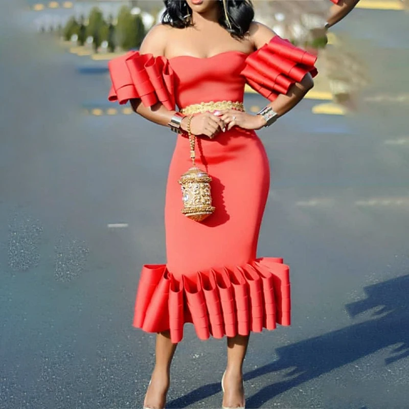 bodycon midi dress off shoulder