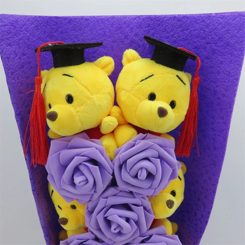 Милые вещи животных плюшевый мишка Мультяшные плюшевые игрушки букет Подарочная коробка с поддельными цветами творческие подарки на выпускной/день рождения