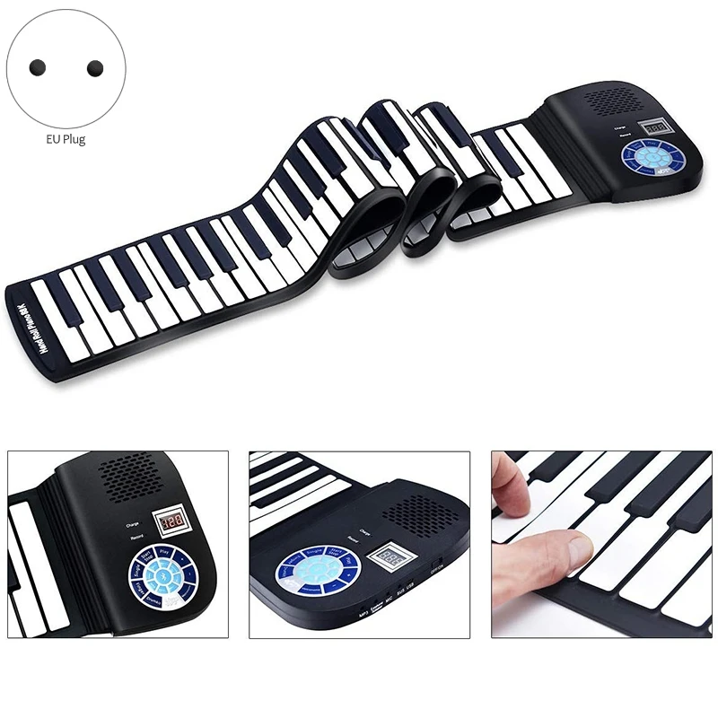 Piano Keyboard 88 Keys Contact Sensitive Portable Keyboard with Power Supply with Foot Pedal