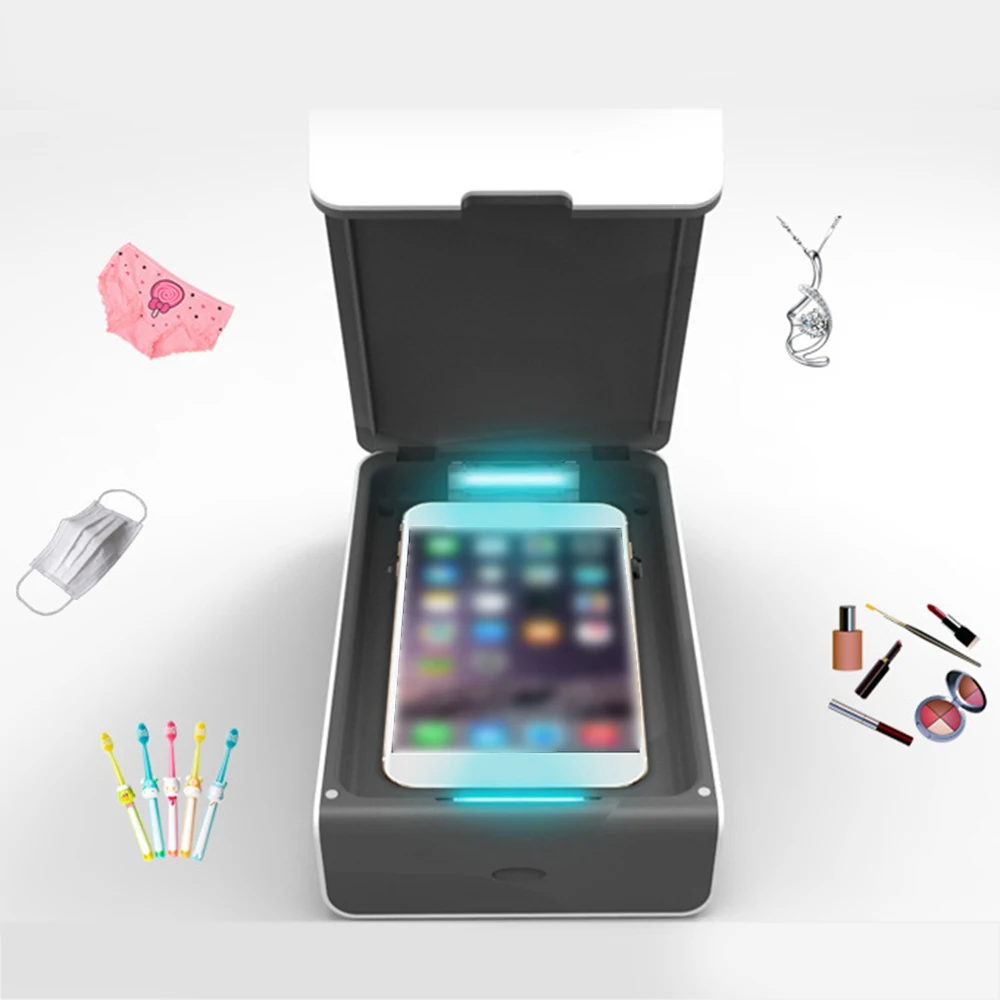 

Kill 99.9% UV Disinfection Box Sanitizer for Mobile Phone Toothbrushes Headphones UV Mask Disinfection Case