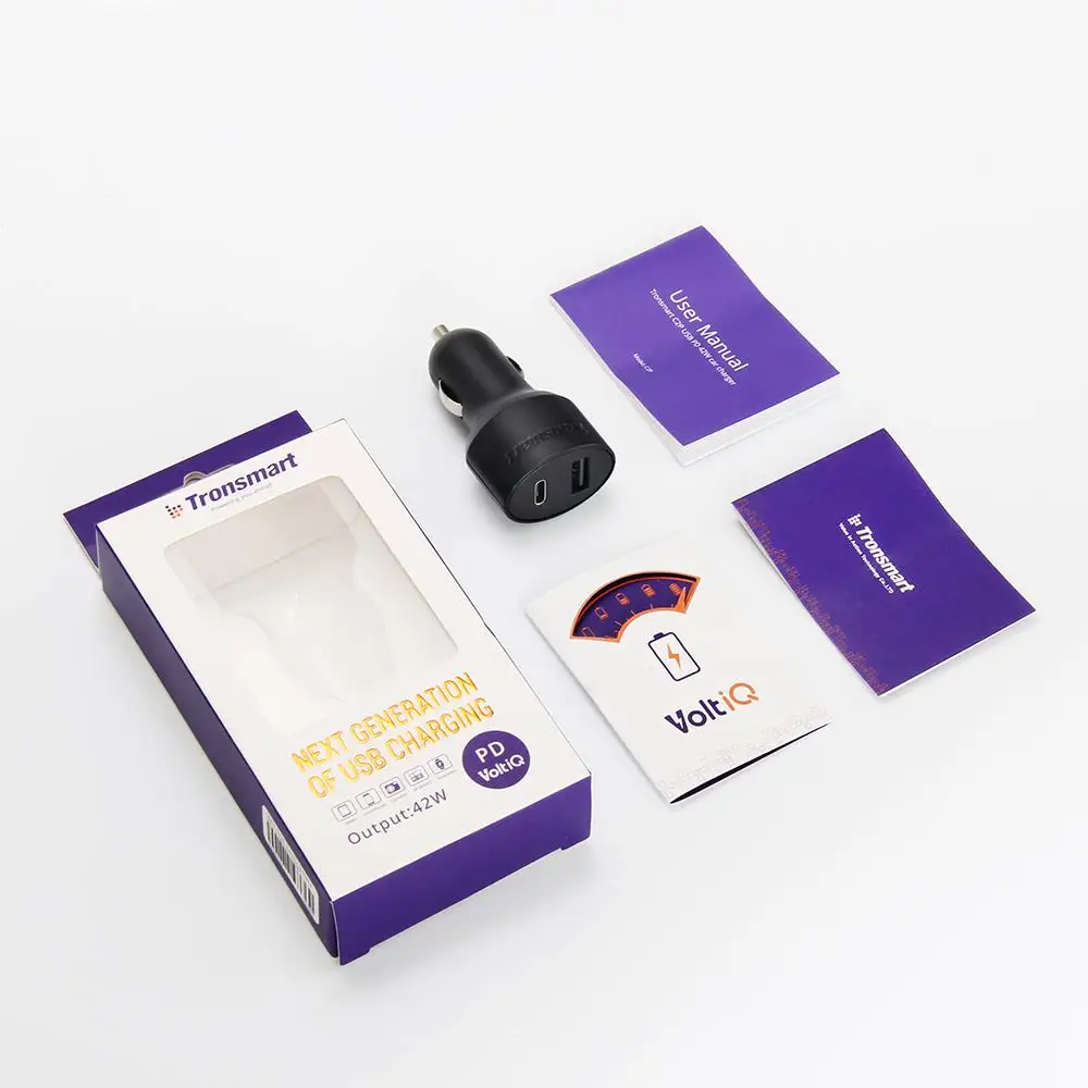 Tronsmart C2P изготовления 42вт USB-C 2-Порты и разъёмы автомобиля Зарядное устройство с Мощность доставки для Google Pixel/Pixel XL/MacBoo/iPad Pro