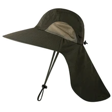 Для мужчин и женщин Охота легкий Регулируемый Пешие прогулки Защита от Солнца Открытый шнурок Кемпинг ведро шляпа путешествия боковая сетка складной