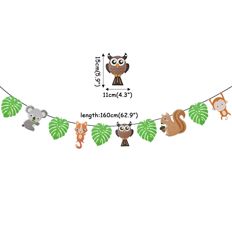 Животные друзья шарики для день рождения джунгли вечерние для вечеринки в стиле сафари Джунгли Тема вечерние шары День рождения украшения Детские шары - Цвет: 1pcs banner