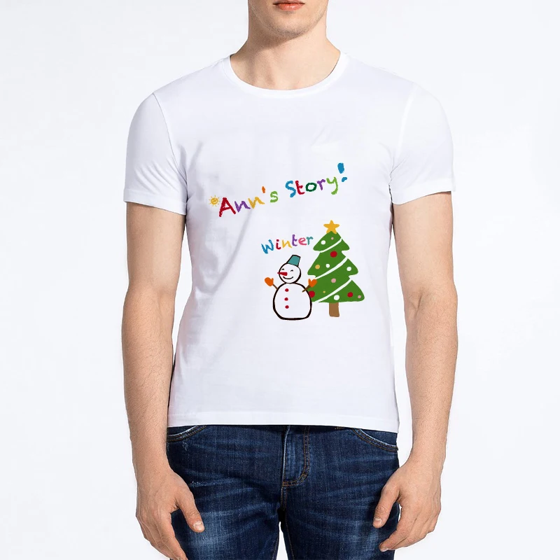 Showtly футболка с Рождеством мужская мода история Анны Милая графикой Kawaii Мужская