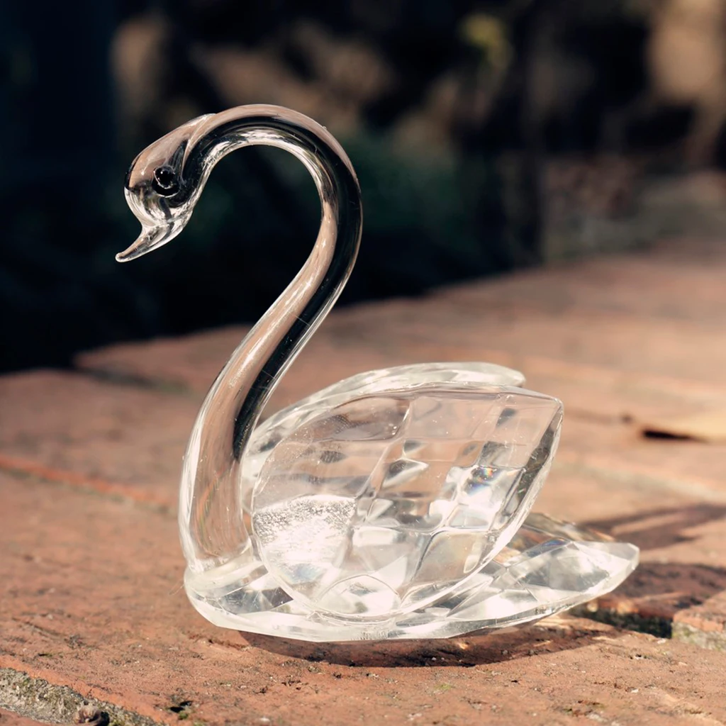 Swan Sculptures Statues, Crystal Decoration Animals Set Crafts Ornaments Home Decor