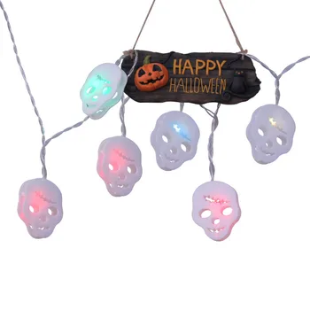 

Halloween Skull Bone Light String Light String Decoration Light 10 LED 2.5M Festive Party Atmosphere Decoration Supplies Y1