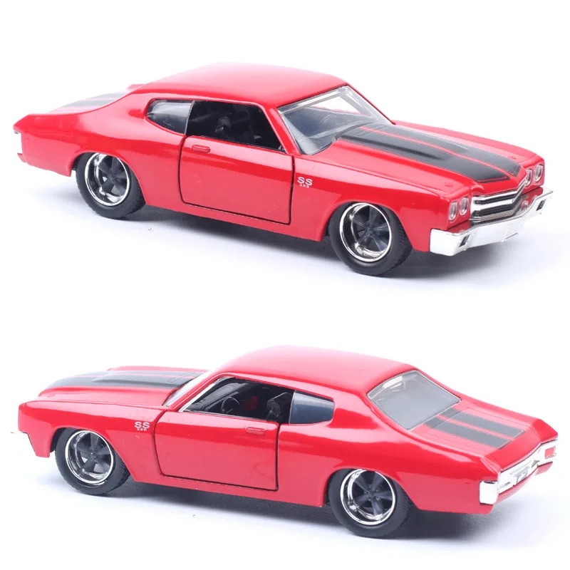 Kids 1:32 Scale Jada Dom's 1970 Chevrolet Chevelle SS Sport Classic Muscle Car Model Diecast Auto Fast Racing Collection Toy Red