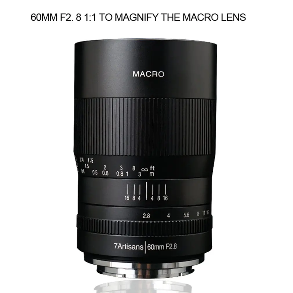 7 artisans 60 мм f2. 8 1: макрообъектив с 1 увеличением подходит для Canon для EOSM EOSR E для Fuji для крепления M43