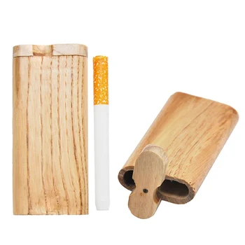 

Wood Dugout Pipe Set One Hitter Swivel Cap Wooden Cigarette Box Case Smoking Accessories Cigarette Pipe Storage Box Organizer
