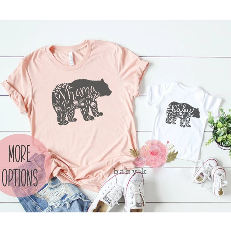 

Mommy and Me,Mama Bear and Baby Bear Matching Shirt, Matching Mommy and Me Outfit,Baby Girl, Pregnancy Tee,Shower Gift Kids Tops