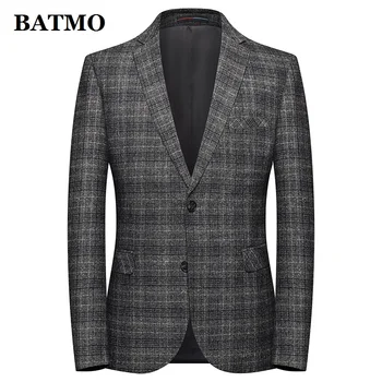 

BATMO 2019 new arrival autumn high quality plaid casual blazer men,men's jackets,plus-size M-XXXL 252