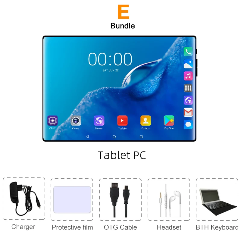 Комплект 5 CIGE Mx960, 10,1 дюймов, планшетный ПК, Android 9,0, 6 ГБ ОЗУ, 128 Гб ПЗУ, 4G lte, планшеты с функцией телефонных звонков, две sim-карты, камера, планшет, gps, FM, Wi-Fi - Комплект: Комплект 5