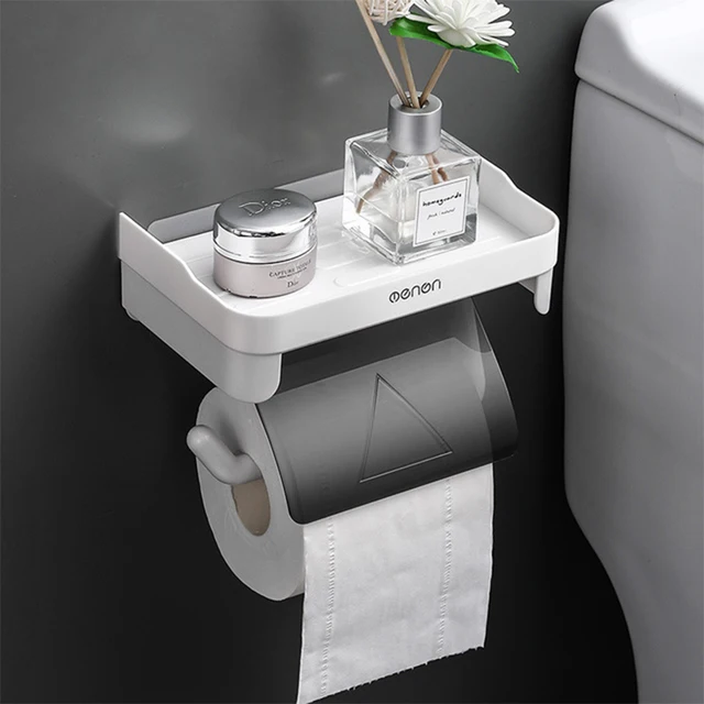 Supporto per carta igienica per montaggio a parete accessori per tessuti da bagno supporti per Rack accessori per rotolo di carta da cucina autoadesivi Punch Free 1